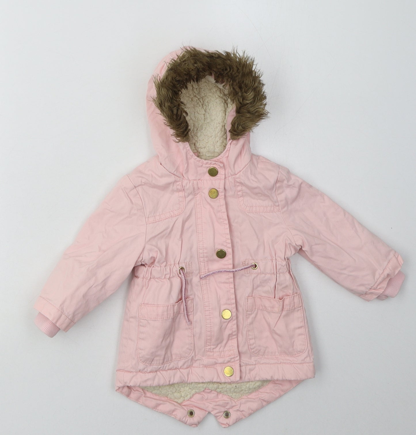 Mothercare Girls Pink   Basic Coat Coat Size 3-6 Months   Zip