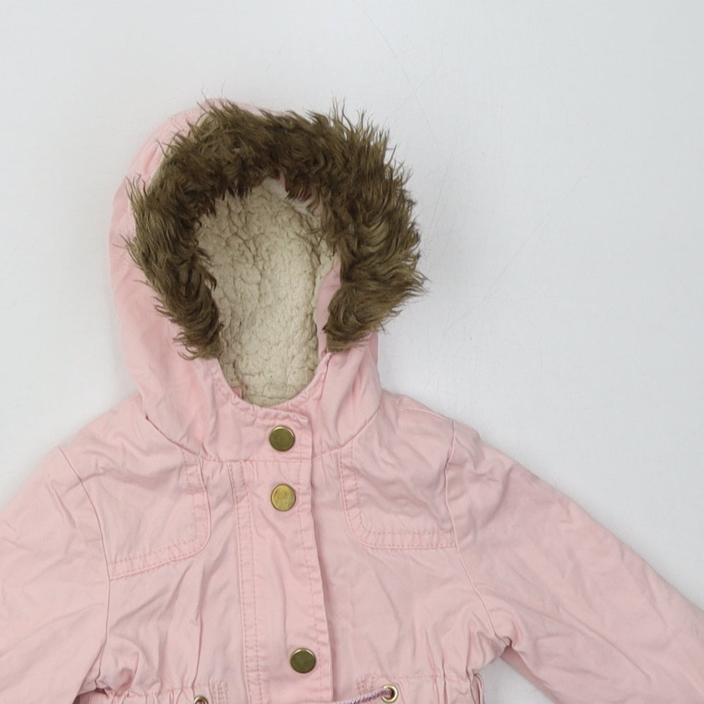 Mothercare Girls Pink   Basic Coat Coat Size 3-6 Months   Zip