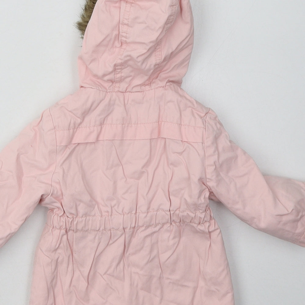 Mothercare Girls Pink   Basic Coat Coat Size 3-6 Months   Zip