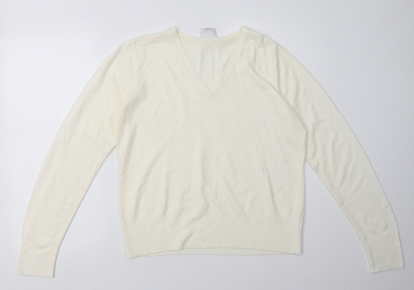 NEXT Womens White  Acrylic Pullover Sweatshirt Size 16  Pullover