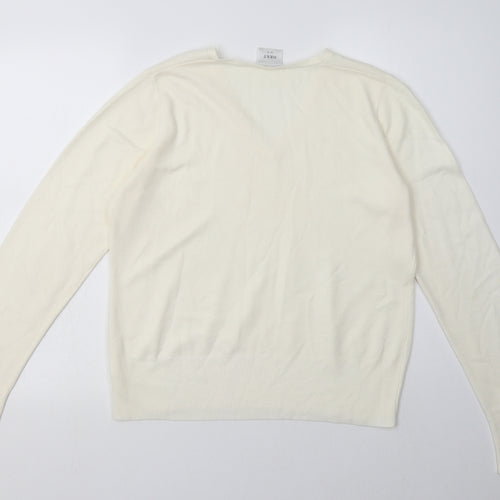 NEXT Womens White  Acrylic Pullover Sweatshirt Size 16  Pullover