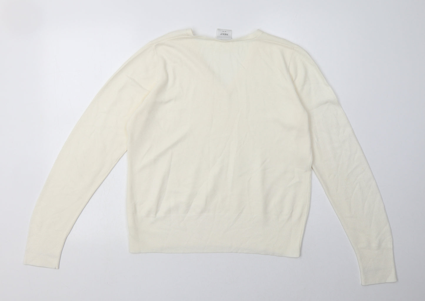 NEXT Womens White  Acrylic Pullover Sweatshirt Size 16  Pullover