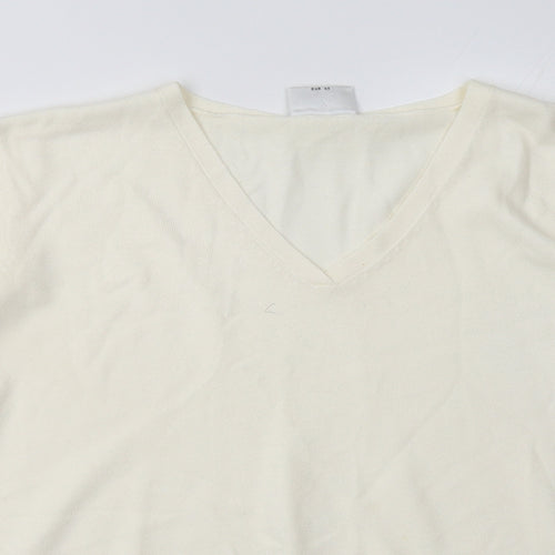 NEXT Womens White  Acrylic Pullover Sweatshirt Size 16  Pullover