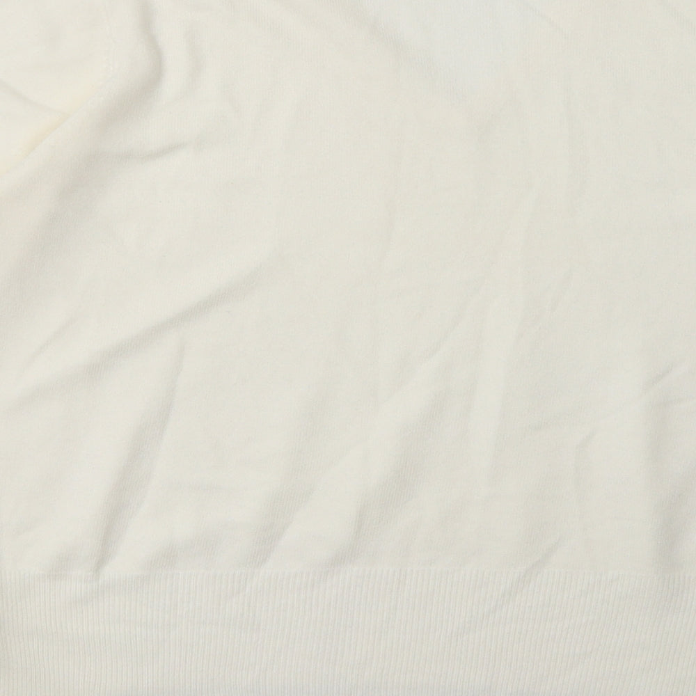 NEXT Womens White  Acrylic Pullover Sweatshirt Size 16  Pullover
