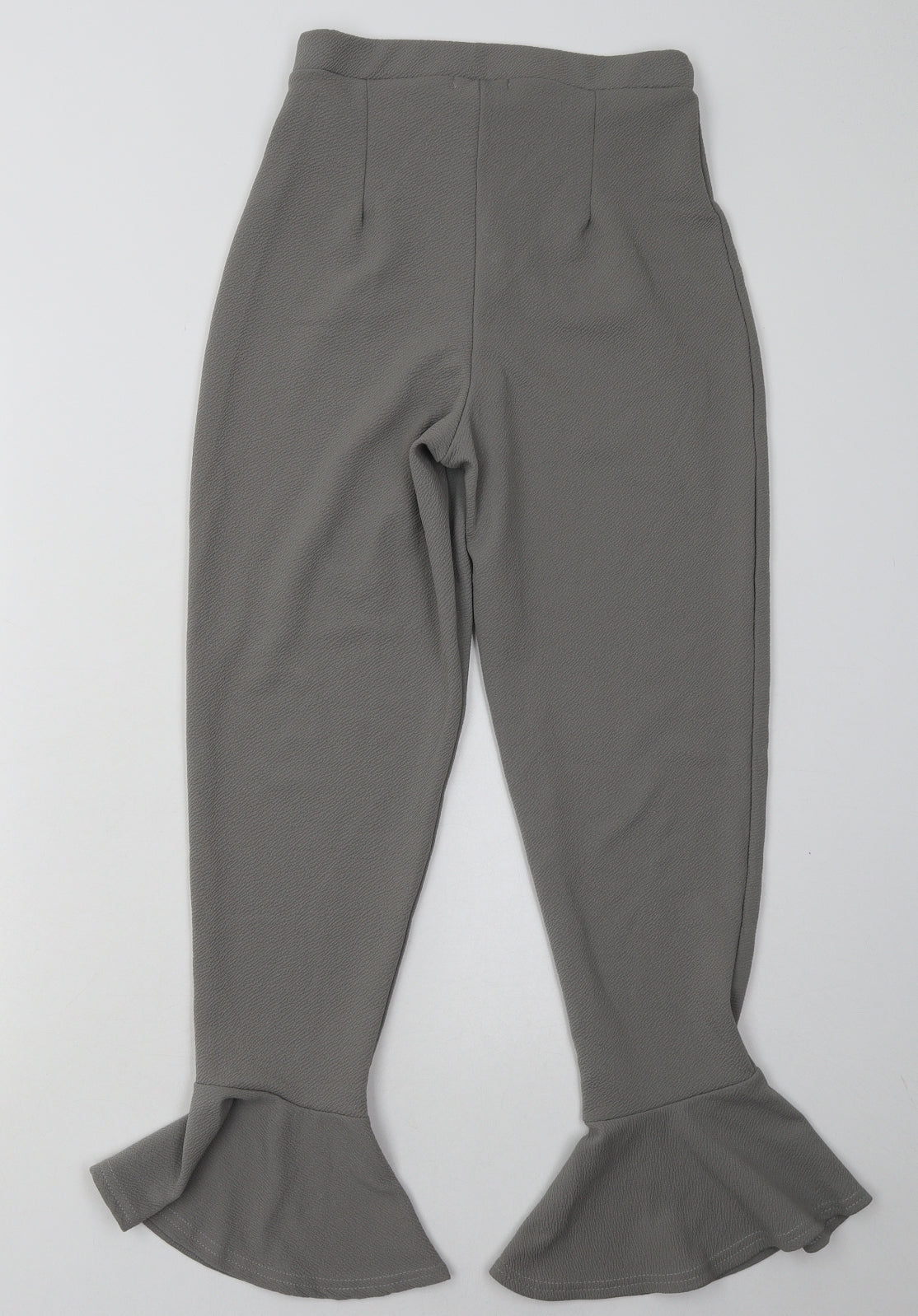 PRETTYLITTLETHING Womens Green  Polyester Cropped Trousers Size 8 L26 in Regular