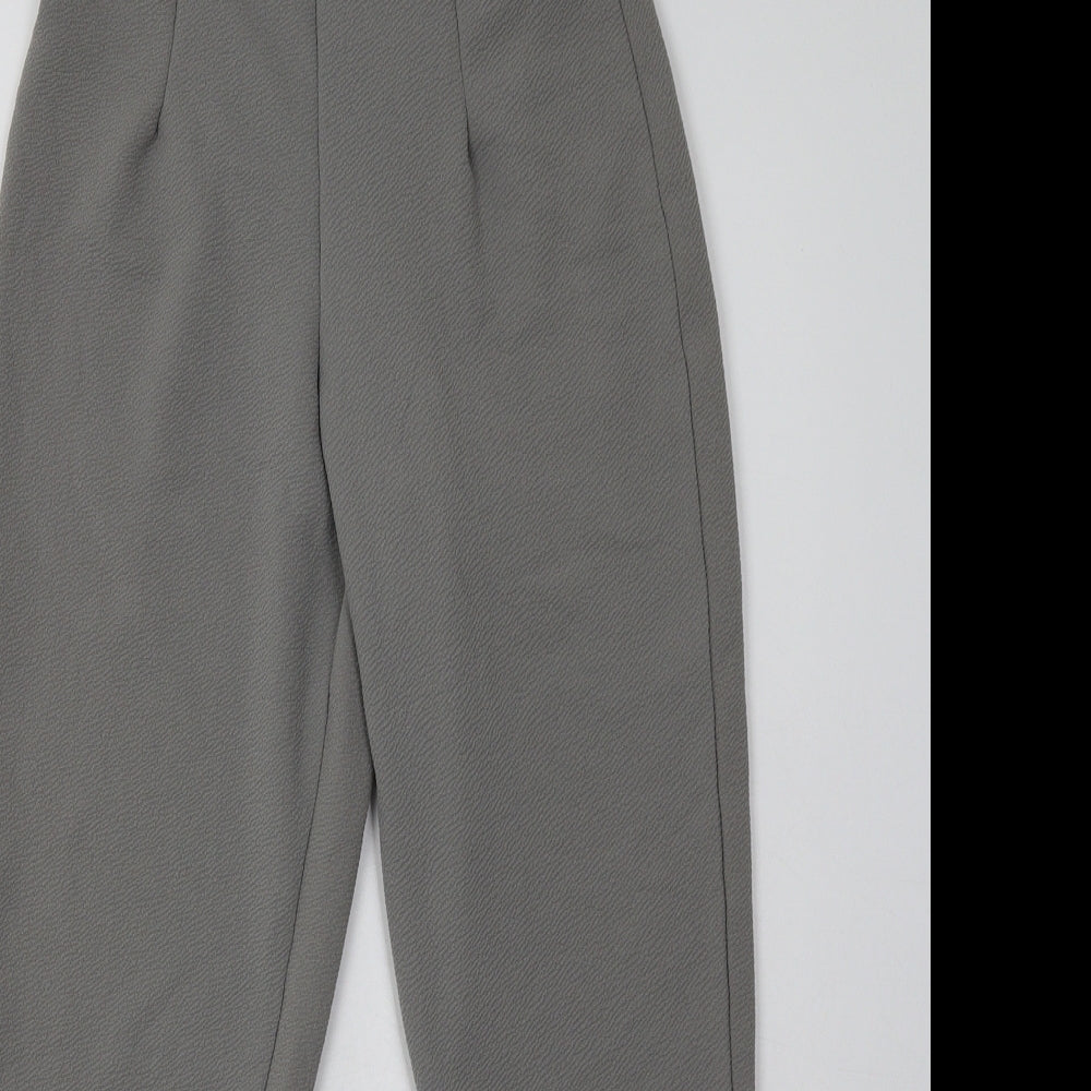 PRETTYLITTLETHING Womens Green  Polyester Cropped Trousers Size 8 L26 in Regular