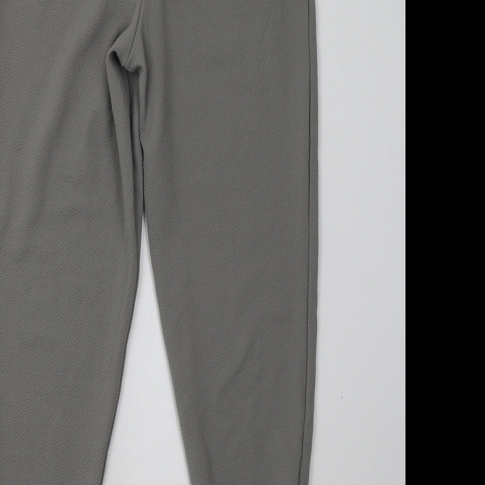 PRETTYLITTLETHING Womens Green  Polyester Cropped Trousers Size 8 L26 in Regular