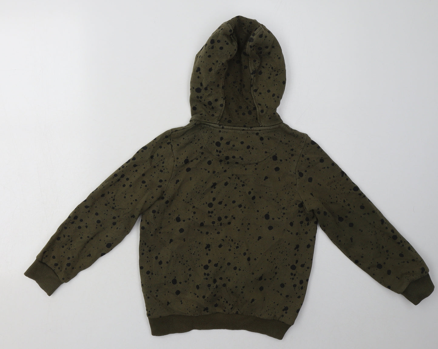 Nutmeg Boys Green Geometric Cotton Pullover Hoodie Size 6-7 Years  Pullover