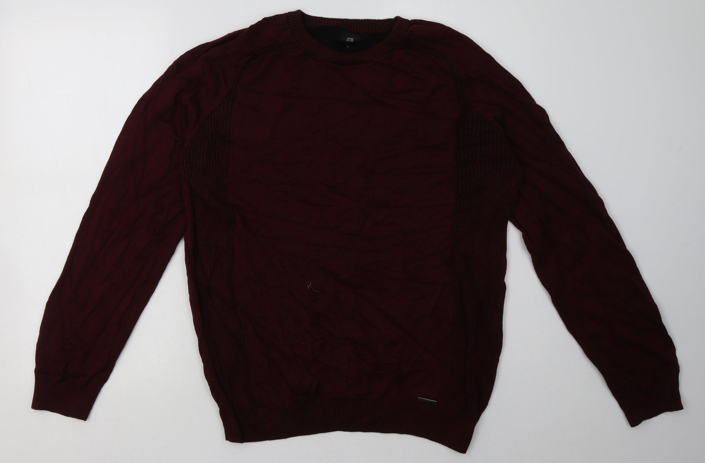 River Island Mens Red  Viscose Pullover Sweatshirt Size L
