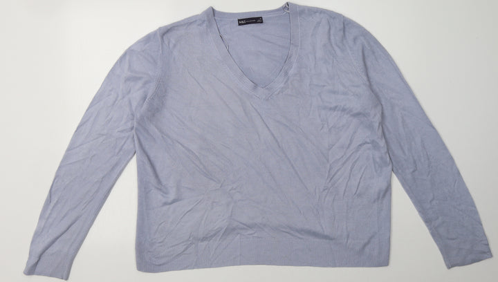 Marks and Spencer Womens Blue  Acrylic Pullover Sweatshirt Size 16  Pullover