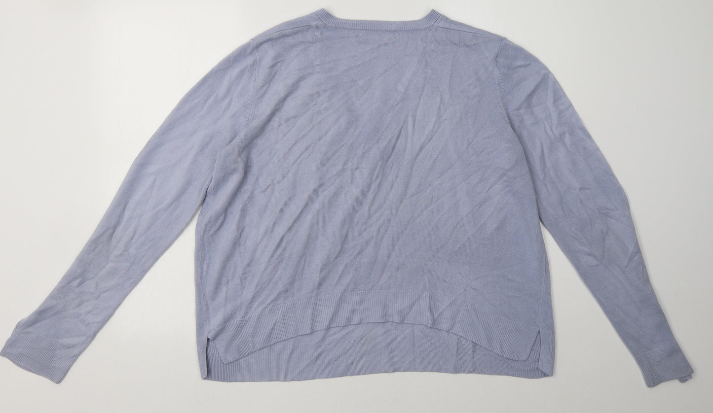 Marks and Spencer Womens Blue  Acrylic Pullover Sweatshirt Size 16  Pullover