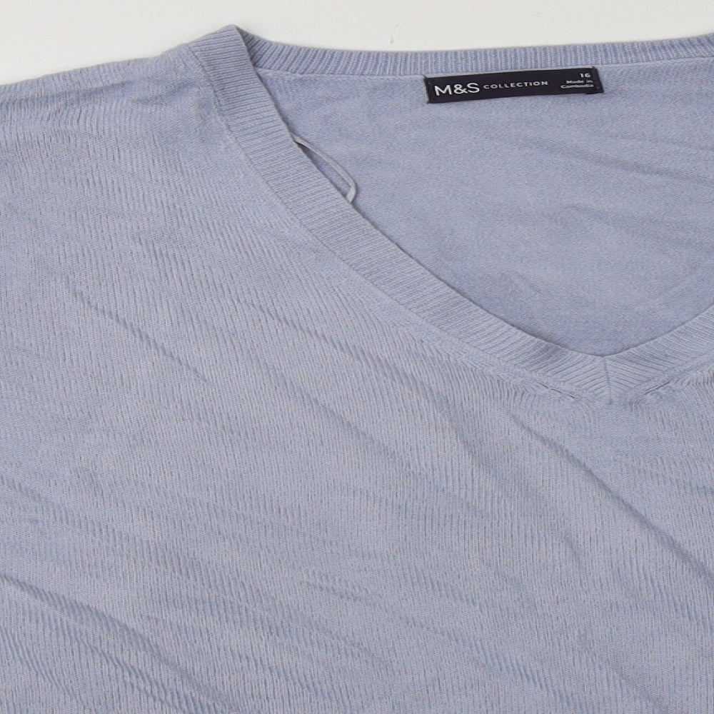 Marks and Spencer Womens Blue  Acrylic Pullover Sweatshirt Size 16  Pullover