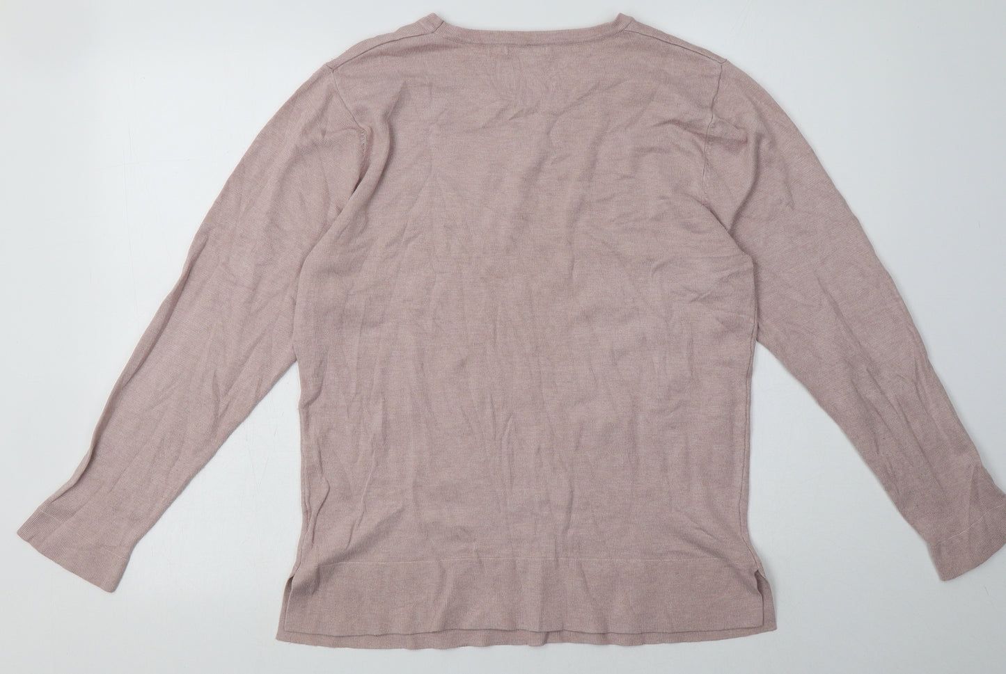 Roman Womens Pink Polka Dot Viscose Pullover Sweatshirt Size 16  Pullover