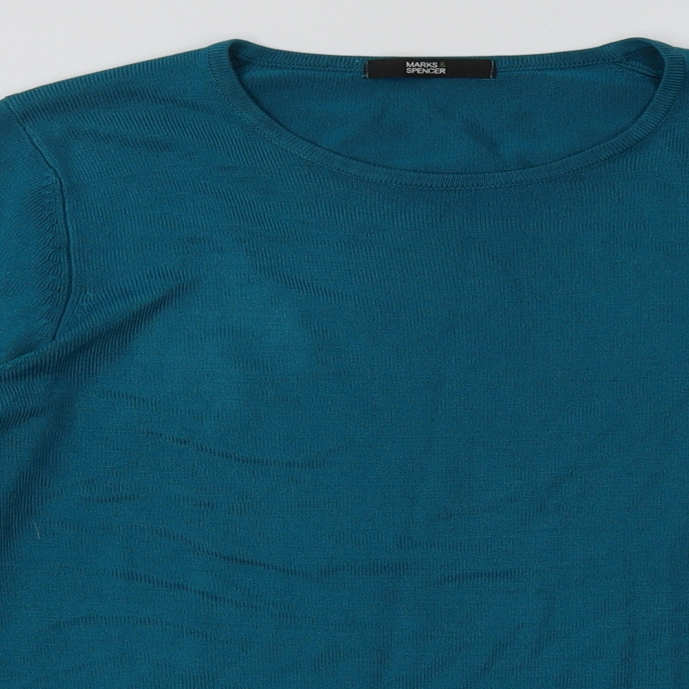 Marks and Spencer Womens Blue  Acrylic Pullover Sweatshirt Size 10  Pullover