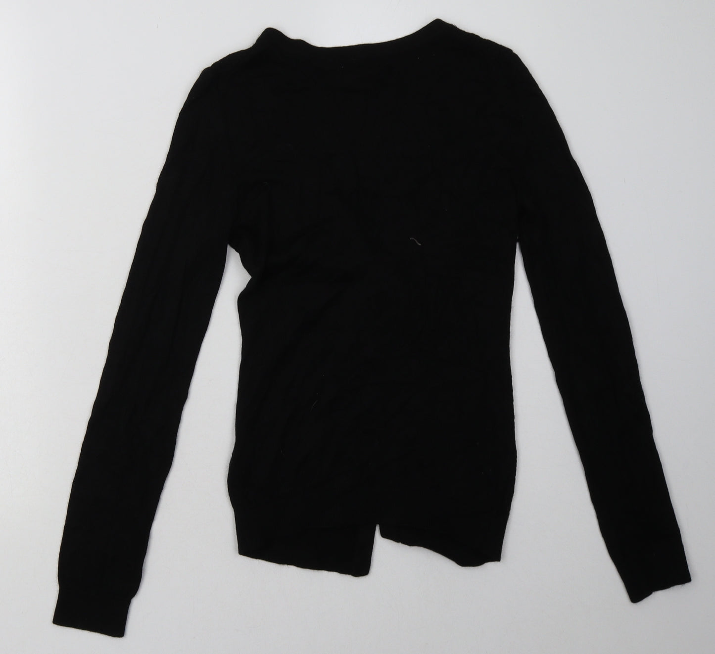 H&M Womens Black Crew Neck  Viscose Cardigan Jumper Size S