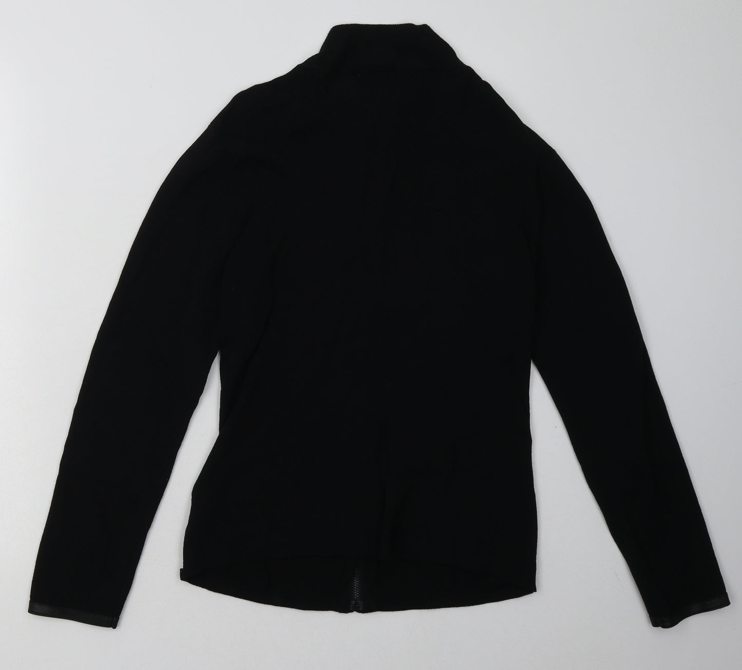 NEXT Womens Black Crew Neck  Viscose Cardigan Jumper Size 8
