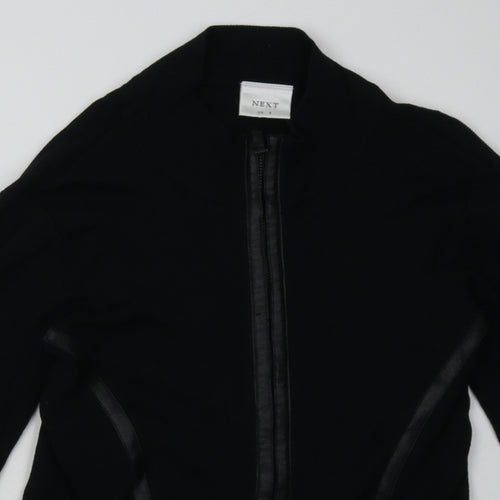 NEXT Womens Black Crew Neck  Viscose Cardigan Jumper Size 8