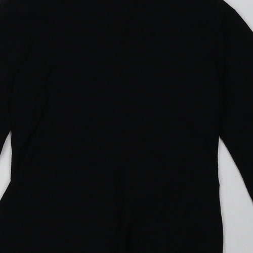 NEXT Womens Black Crew Neck  Viscose Cardigan Jumper Size 8