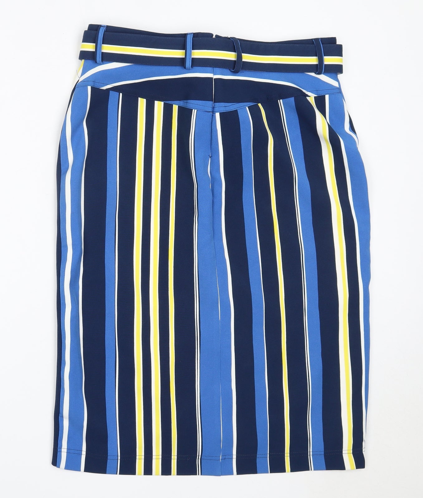 TU Womens Blue Striped Polyester Straight & Pencil Skirt Size 14