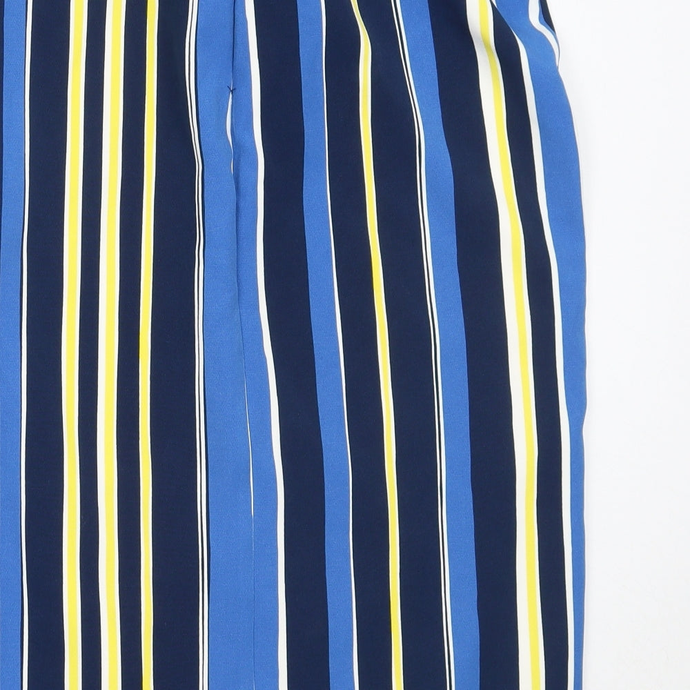 TU Womens Blue Striped Polyester Straight & Pencil Skirt Size 14