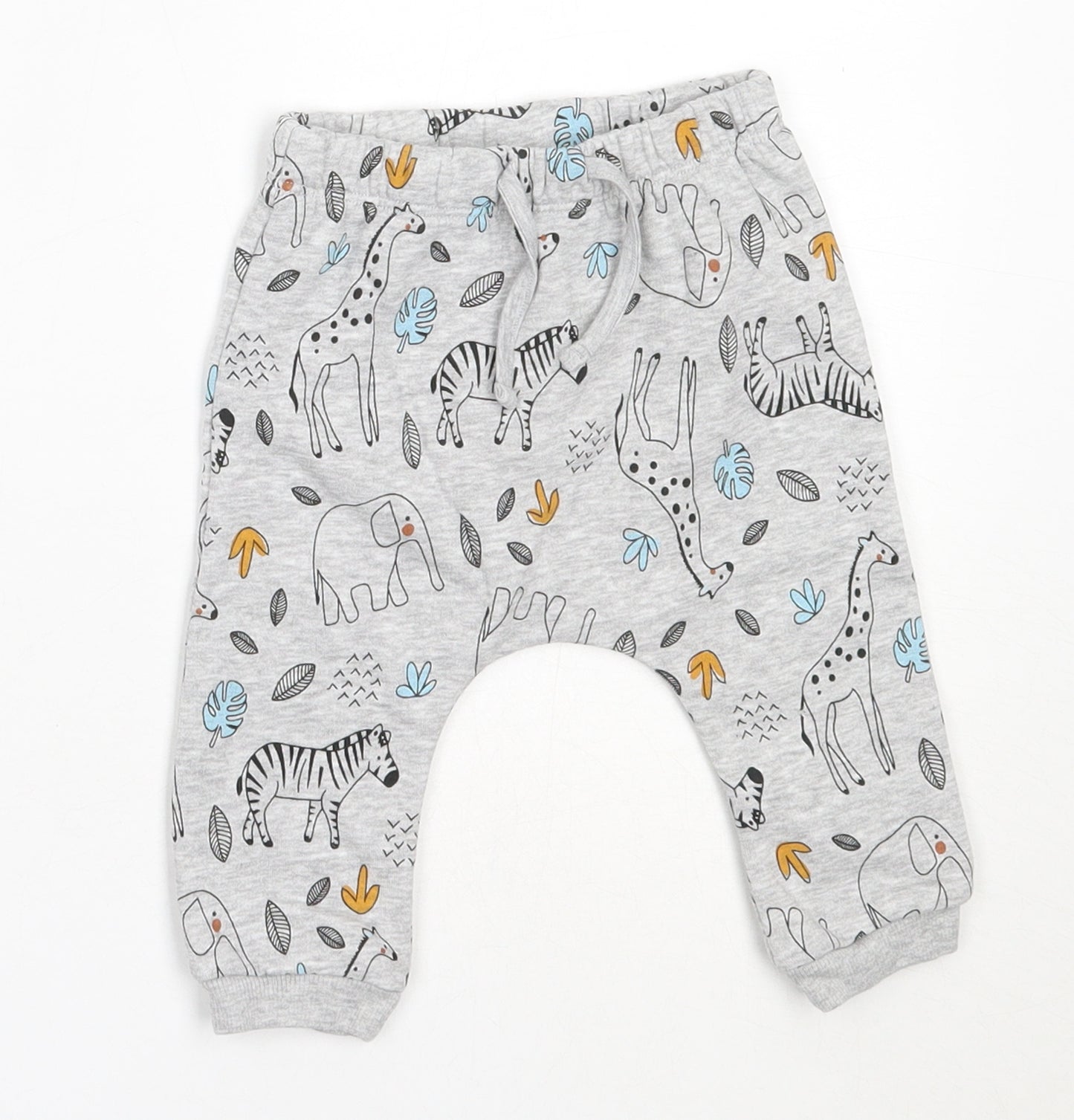 Matalan Boys Grey  Cotton Jogger Trousers Size 6-9 Months