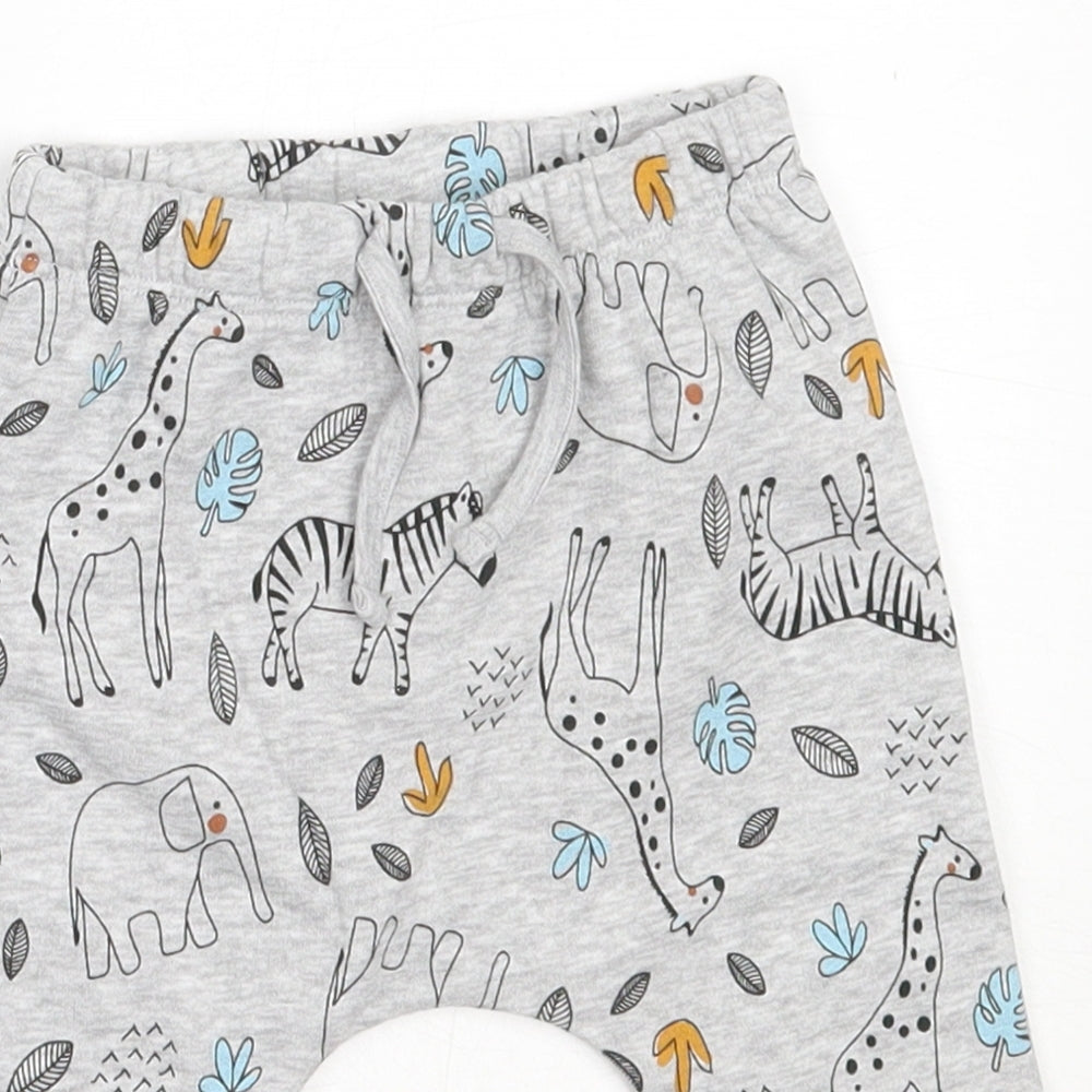Matalan Boys Grey  Cotton Jogger Trousers Size 6-9 Months