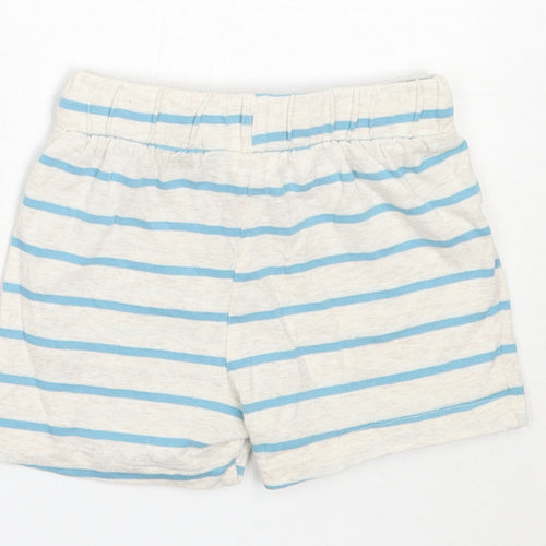 F&F Boys Ivory Striped Cotton Cropped Trousers Size 6-9 Months   - shorts