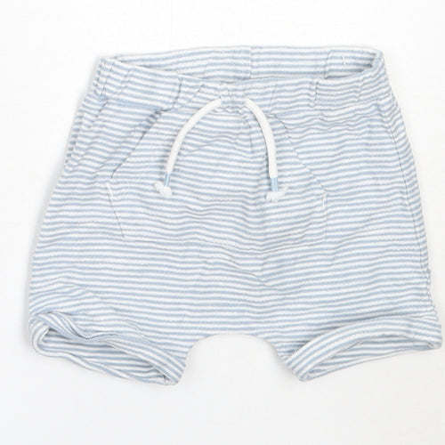 NEXT Boys Blue Striped Cotton Cropped Trousers Size 6-9 Months
