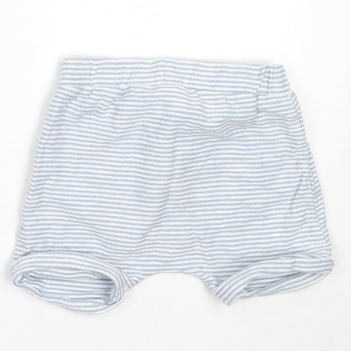 NEXT Boys Blue Striped Cotton Cropped Trousers Size 6-9 Months