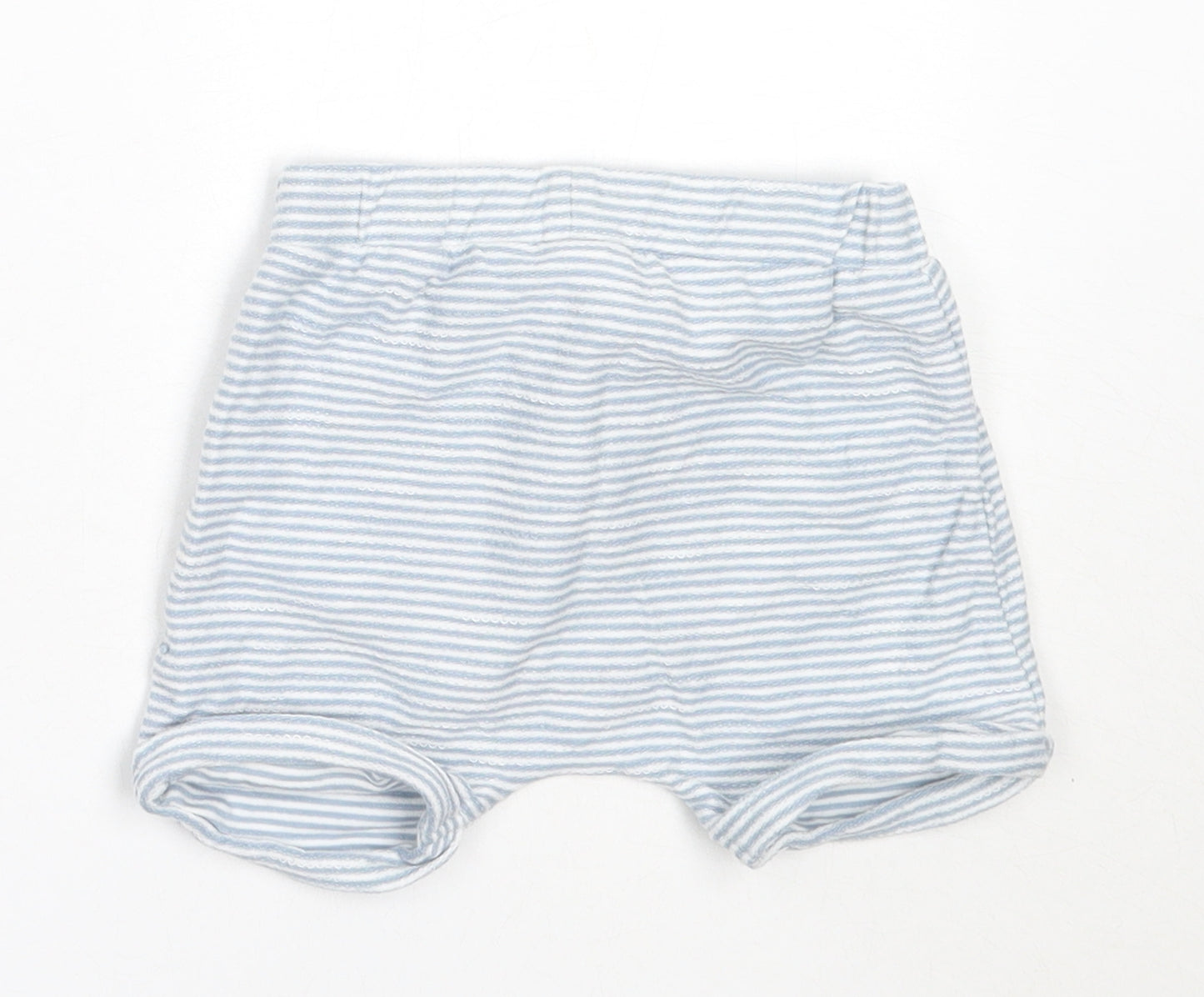 NEXT Boys Blue Striped Cotton Cropped Trousers Size 6-9 Months