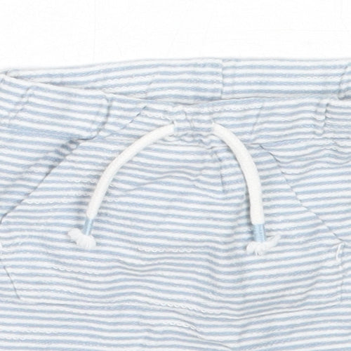 NEXT Boys Blue Striped Cotton Cropped Trousers Size 6-9 Months