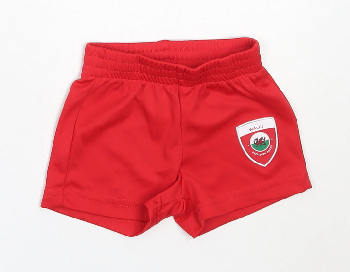 EURO2020 Boys Red Polyester Cropped Trousers Size 6-9 Months - wales uefa euro 2020