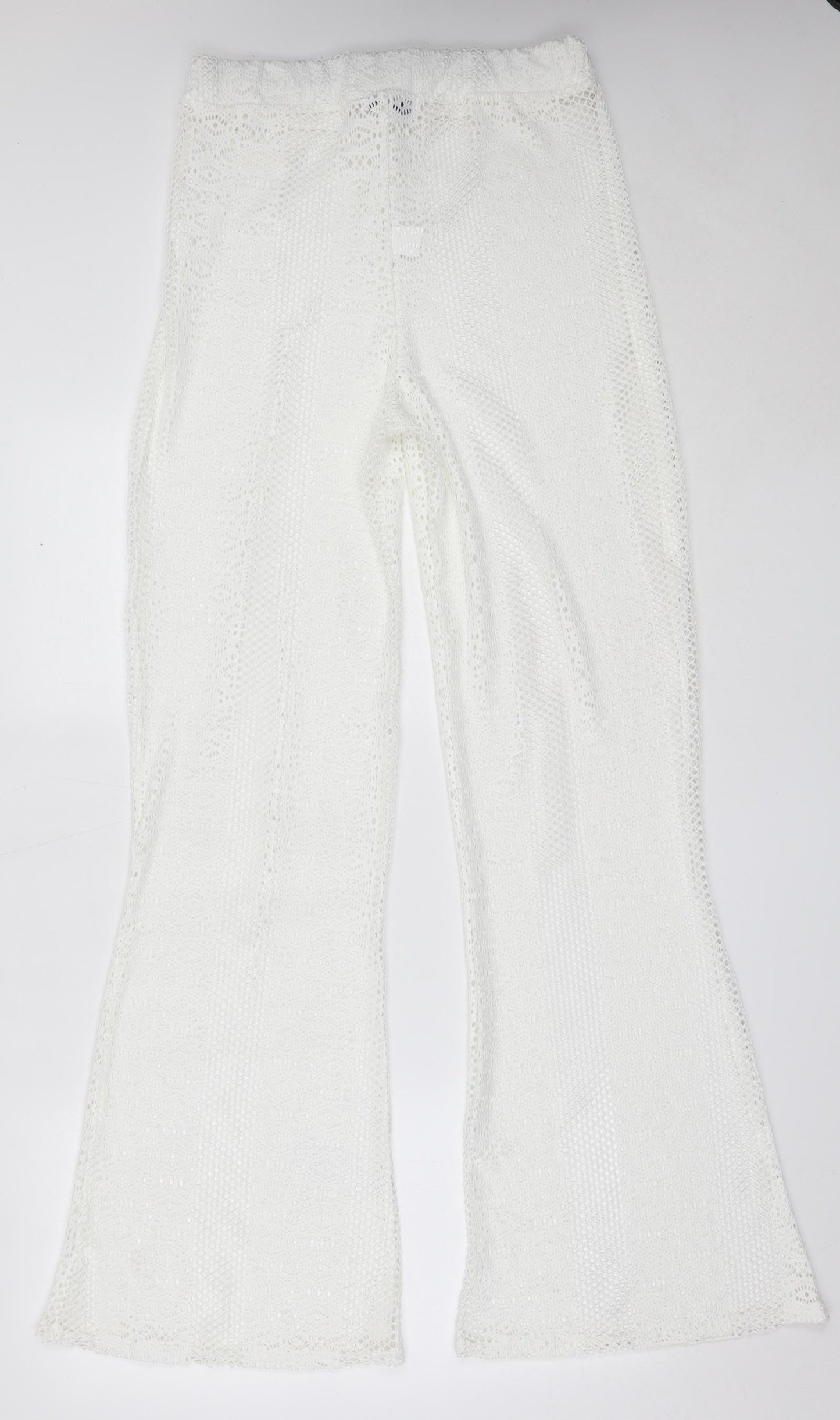 In the Style Womens White  Polyester Trousers  Size 12 L33.5 in Regular