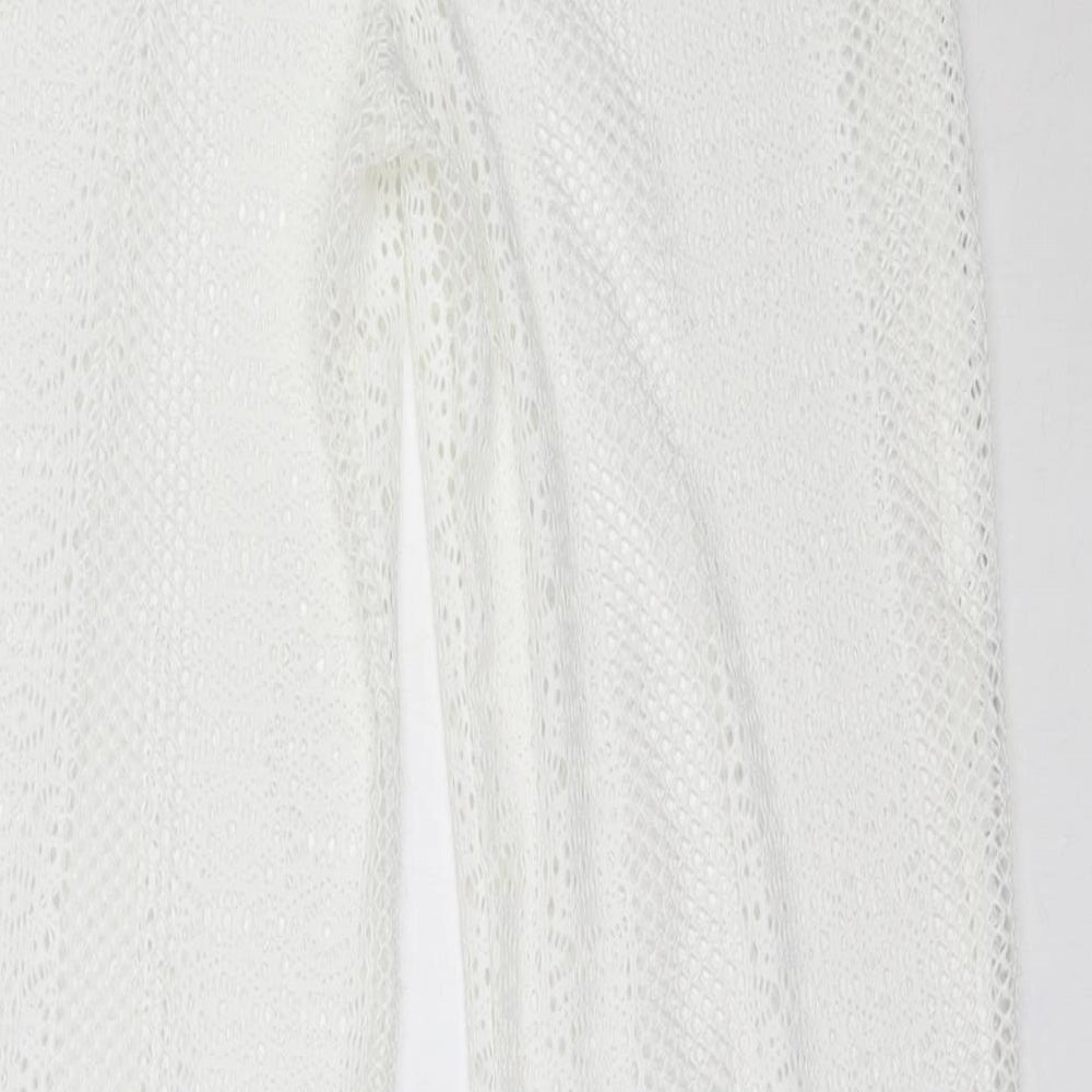 In the Style Womens White  Polyester Trousers  Size 12 L33.5 in Regular