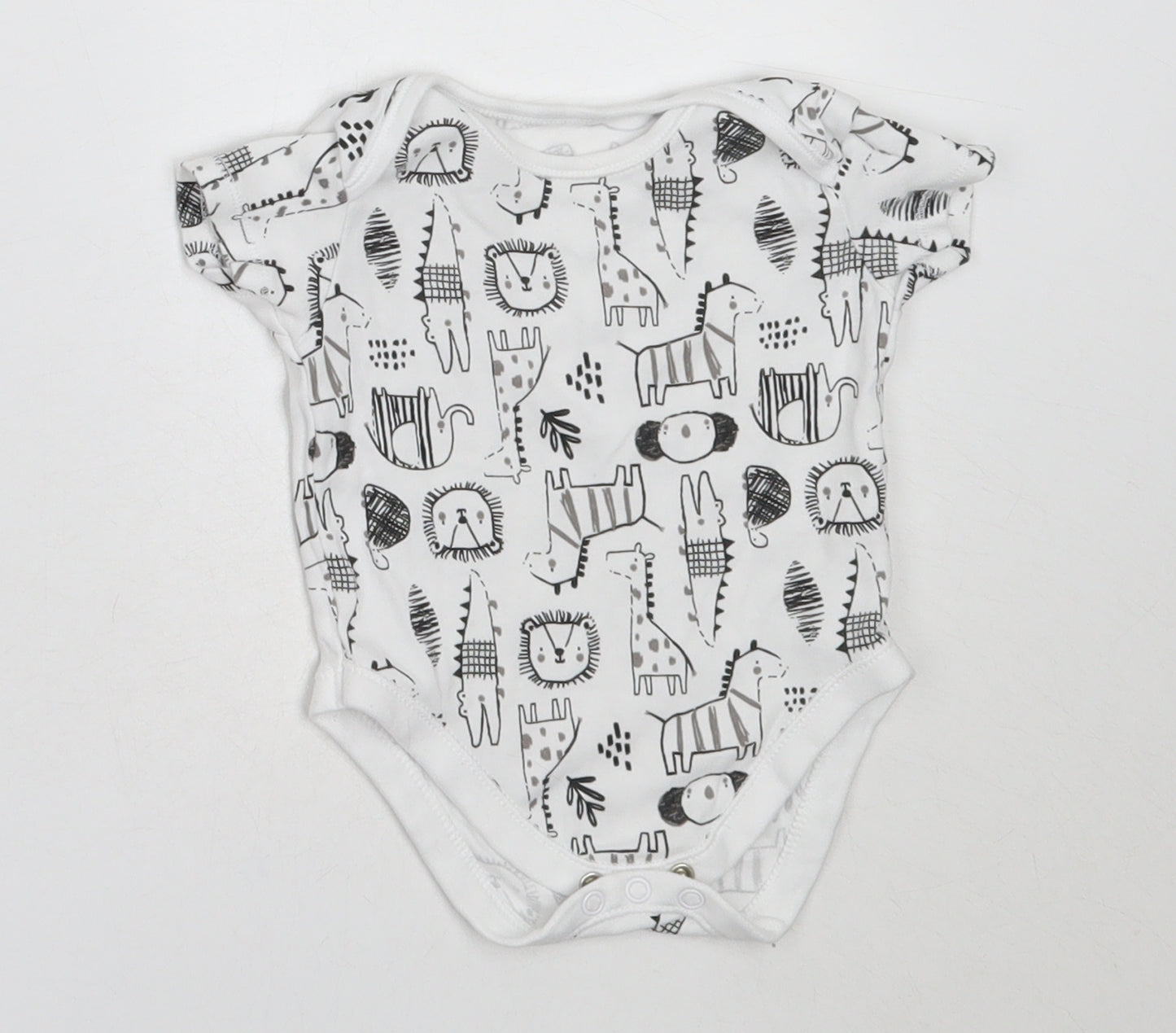 Nutmeg Boys White  Cotton Babygrow One-Piece Size 3-6 Months