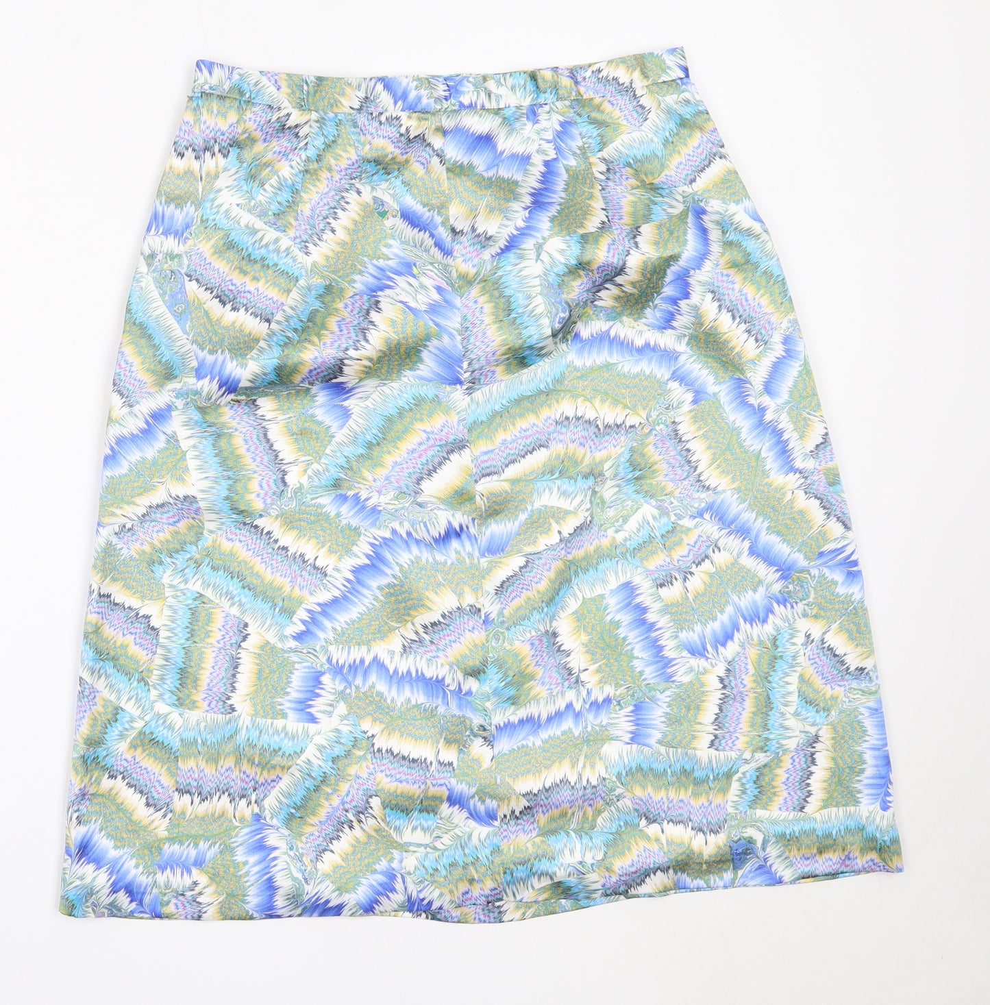Preworn Womens Blue  Polyester Flare Skirt Size 31 in