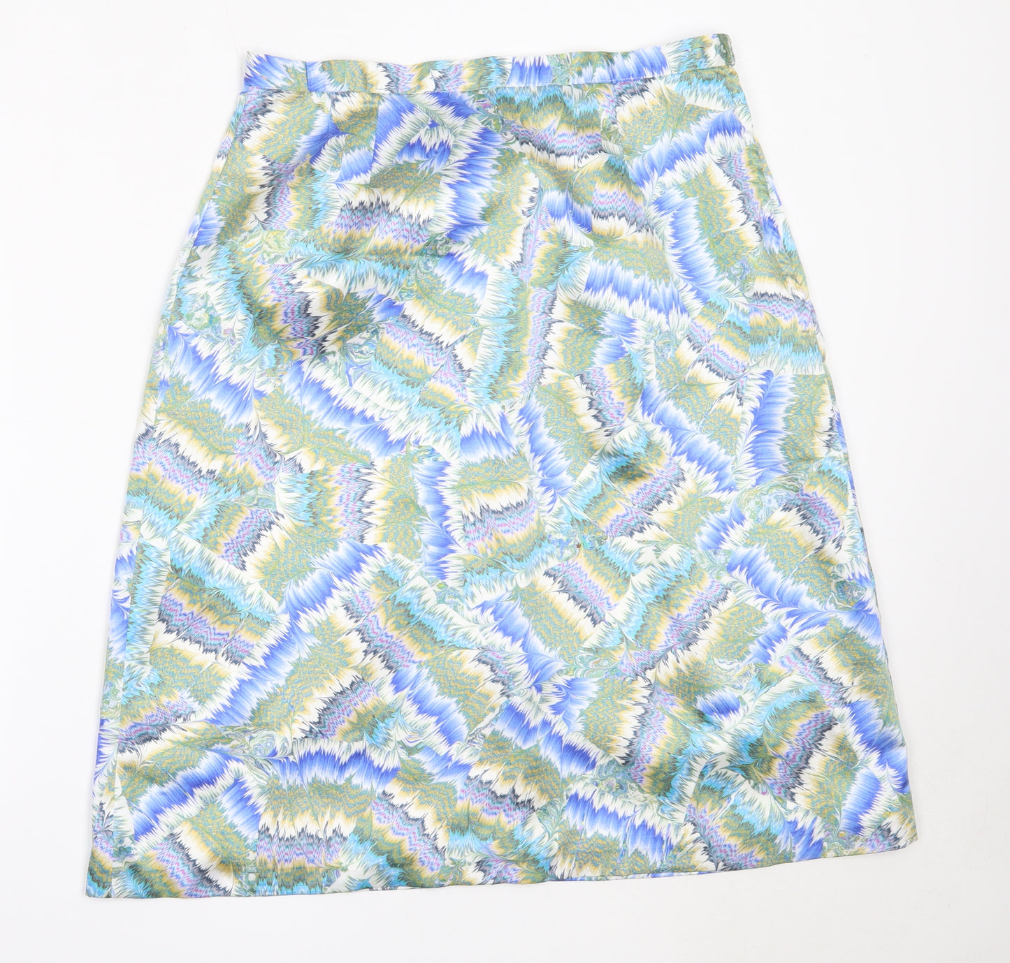 Preworn Womens Blue  Polyester Flare Skirt Size 31 in