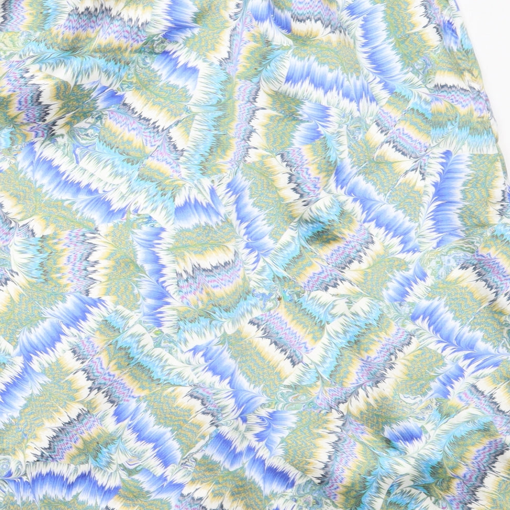 Preworn Womens Blue  Polyester Flare Skirt Size 31 in