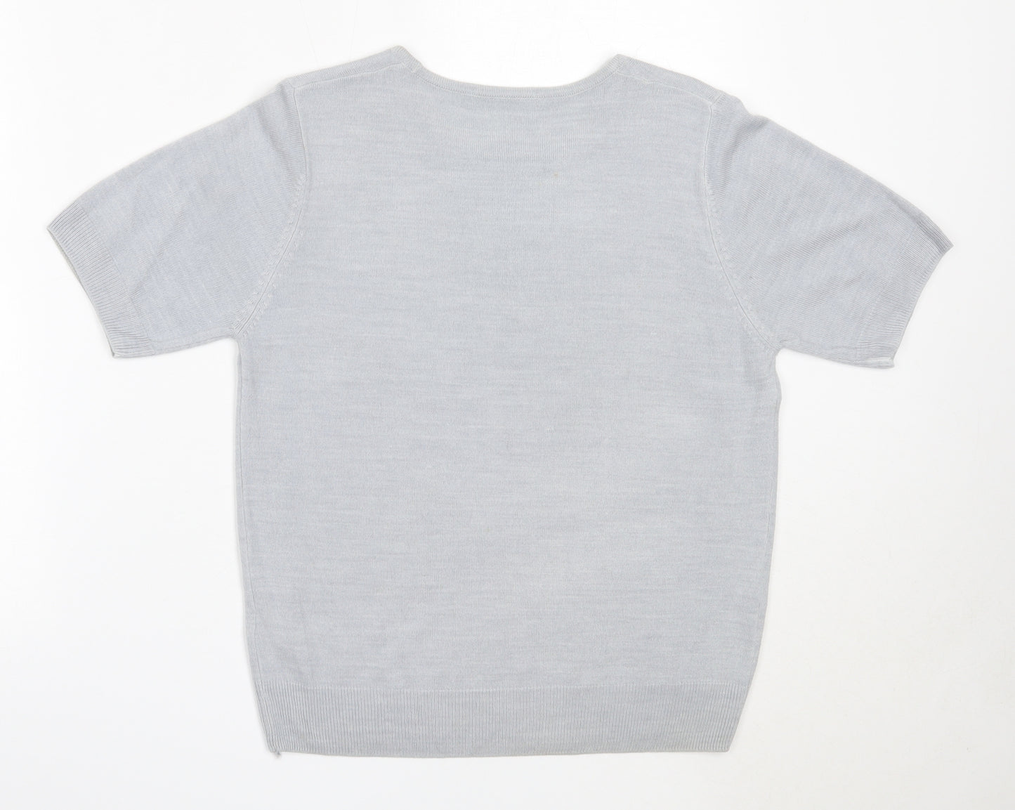 Marks and Spencer Womens Grey Round Neck  Acrylic Pullover Jumper Size 12