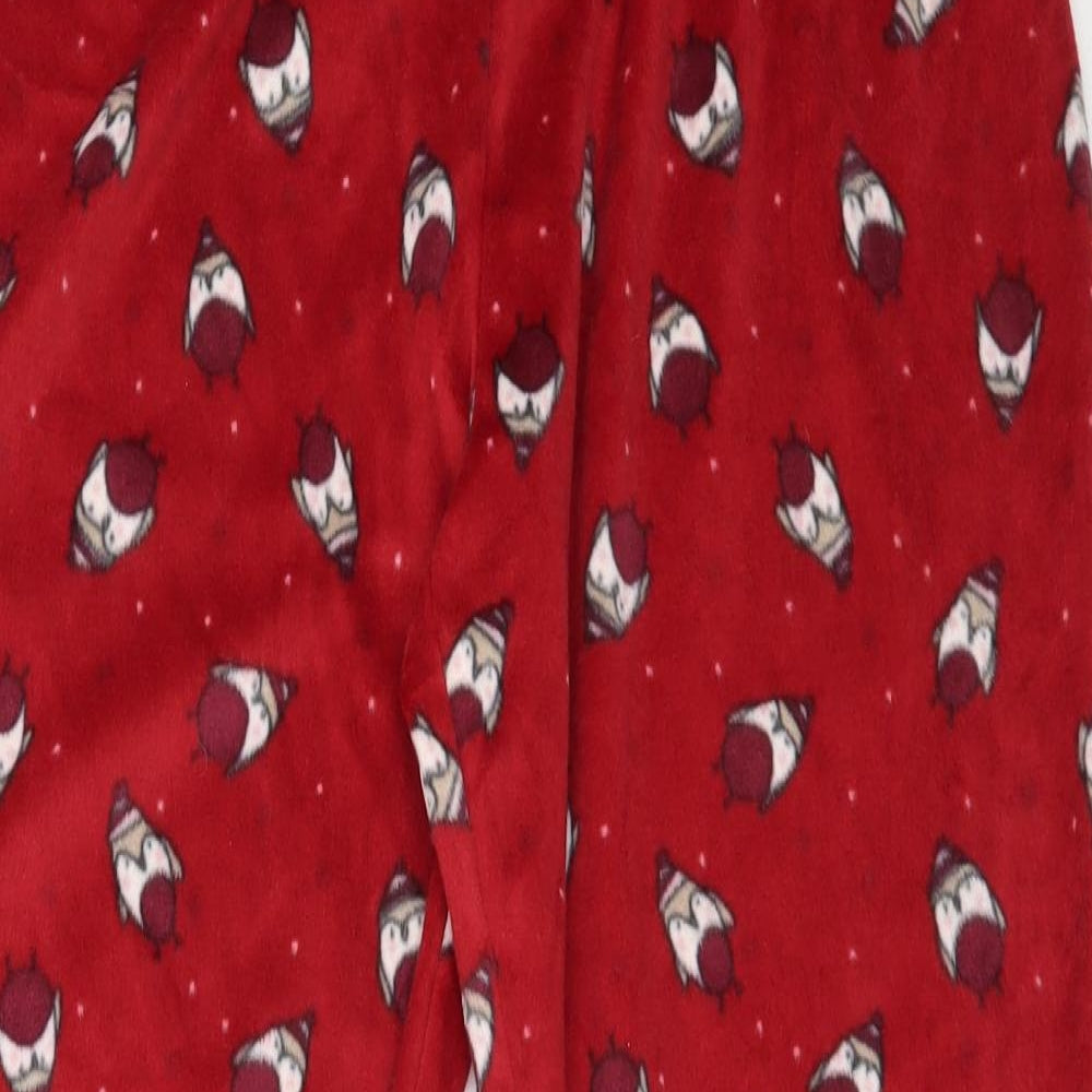 Marks and Spencer Womens Red Solid Polyester Capri Pyjama Pants Size 12
