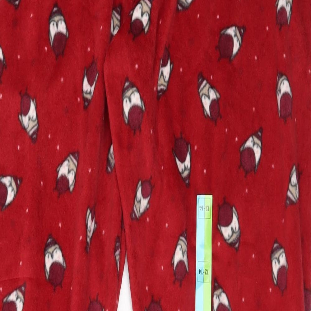 Marks and Spencer Womens Red Solid Polyester Capri Pyjama Pants Size 12