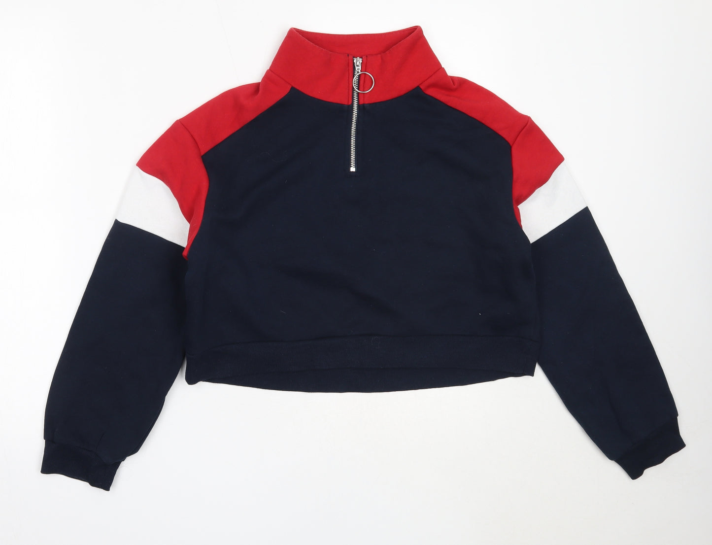 H&M Womens Blue  Cotton Henley Sweatshirt Size S