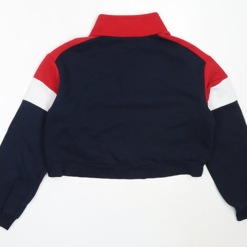 H&M Womens Blue  Cotton Henley Sweatshirt Size S