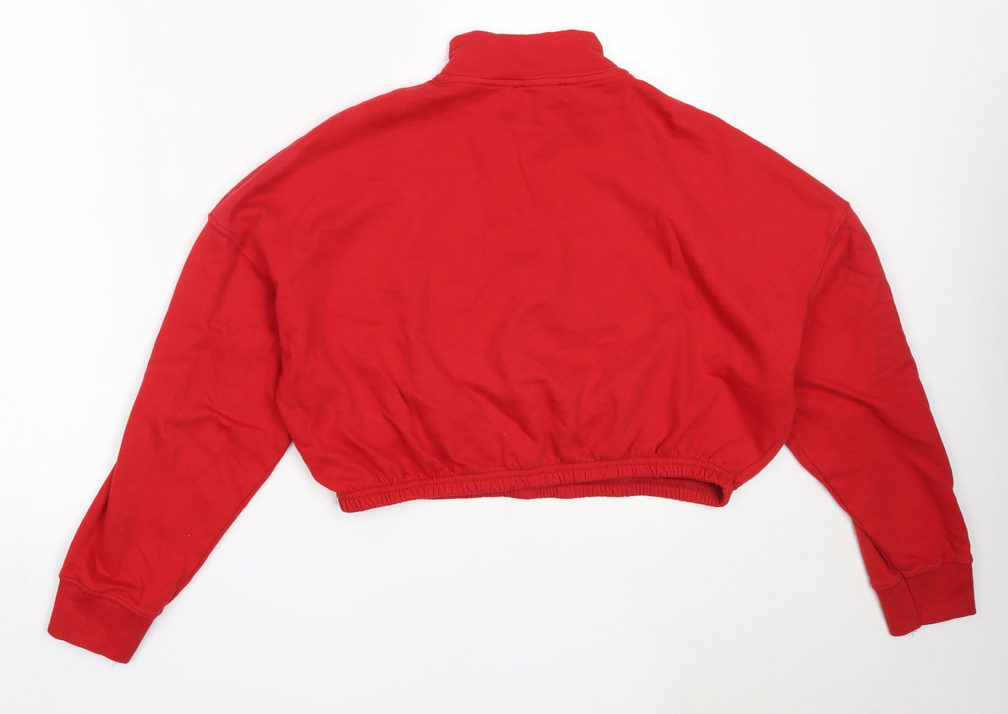 New Look Womens Red  Cotton Henley Sweatshirt Size M