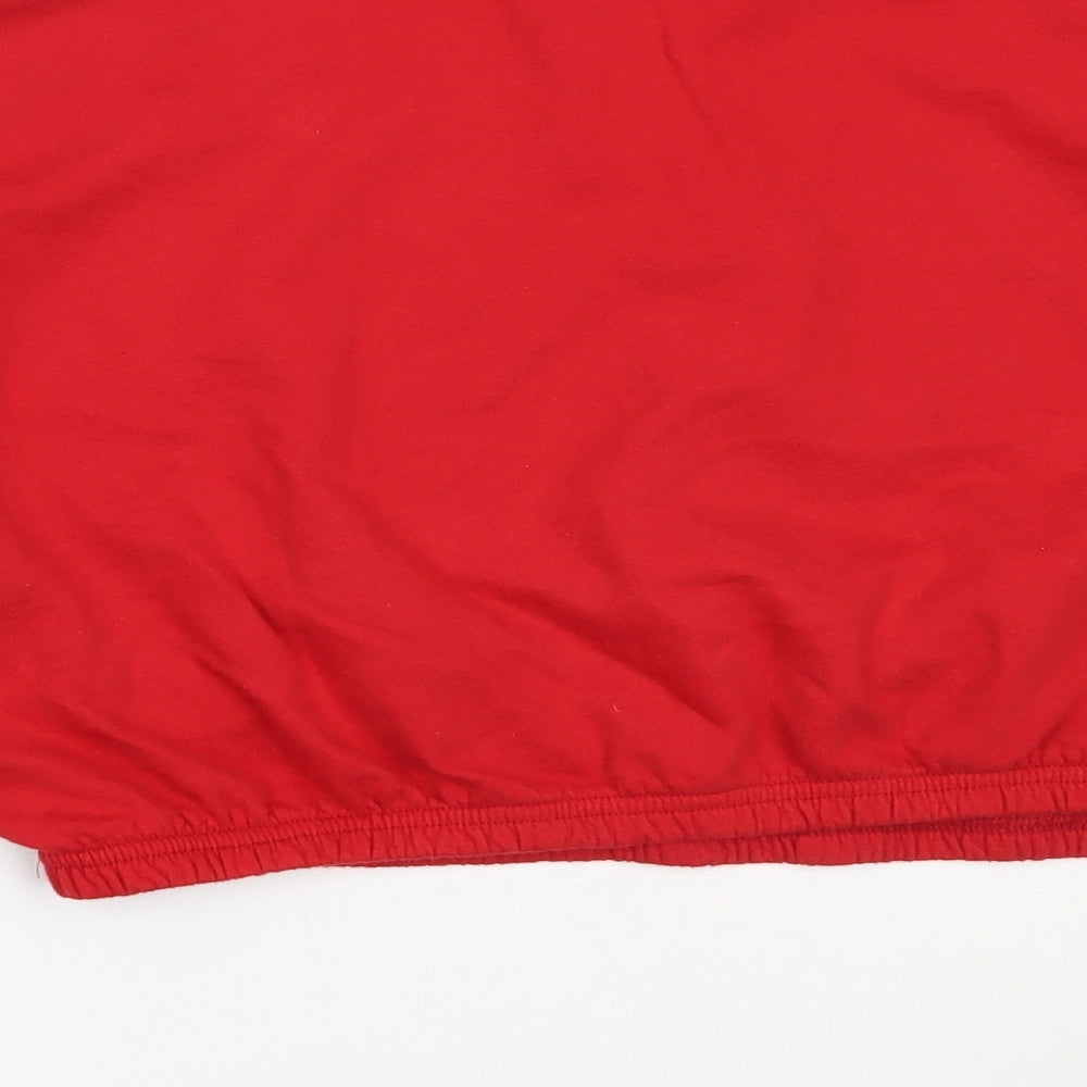 New Look Womens Red  Cotton Henley Sweatshirt Size M