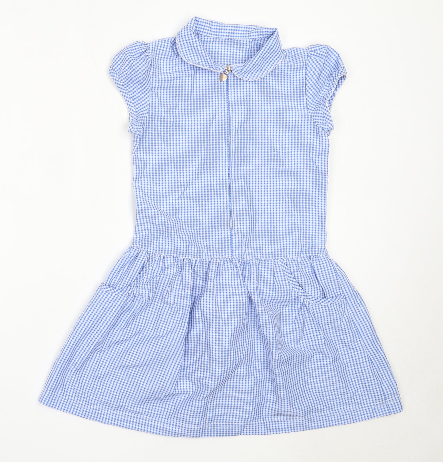 Matalan Girls Blue  Polyester Fit & Flare  Size 8 Years  Collared  - school