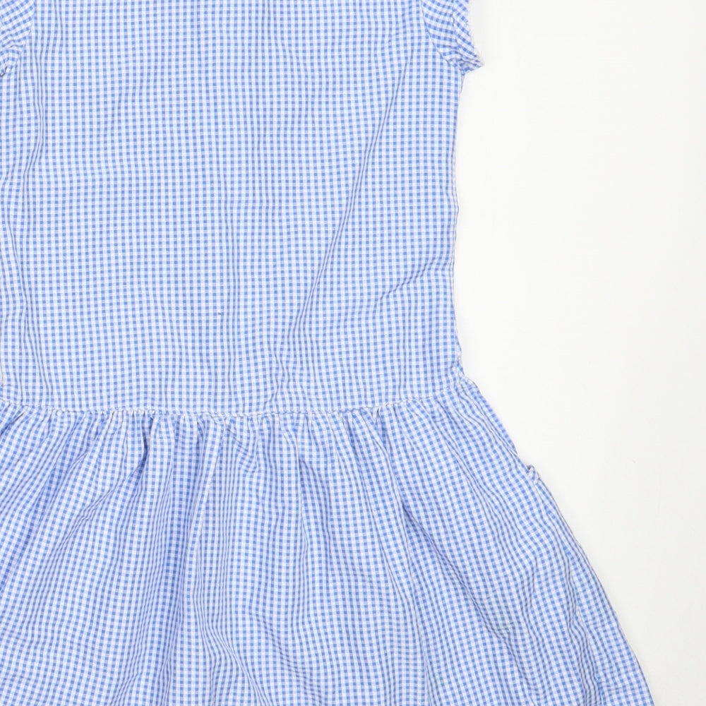 Matalan Girls Blue  Polyester Fit & Flare  Size 8 Years  Collared  - school