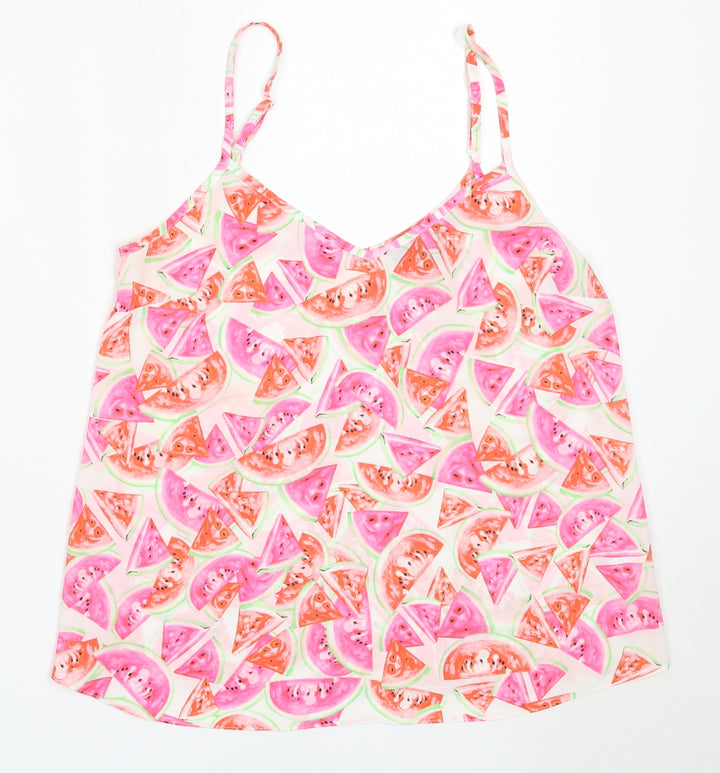Atmosphere Womens Pink Polyester Camisole Blouse Size 8 V-Neck