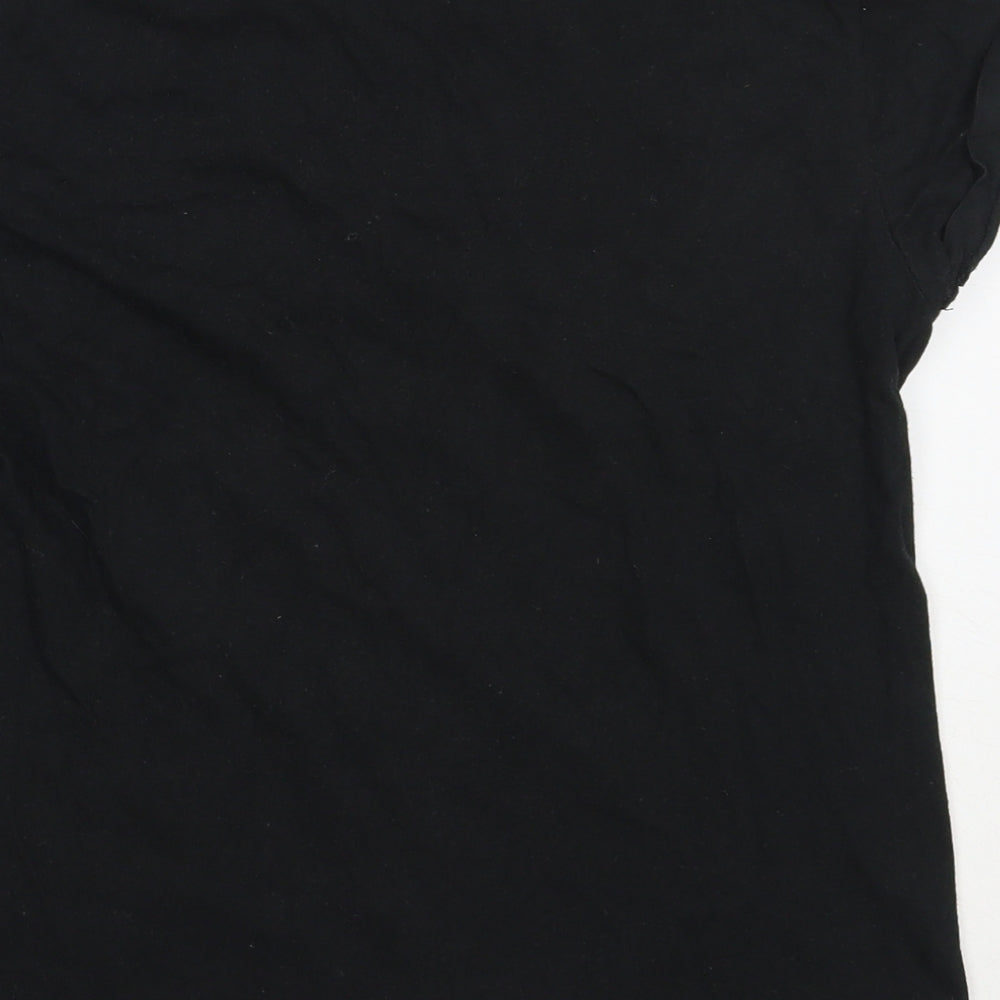 Boohoo Womens Black  Cotton Basic T-Shirt Size S Round Neck