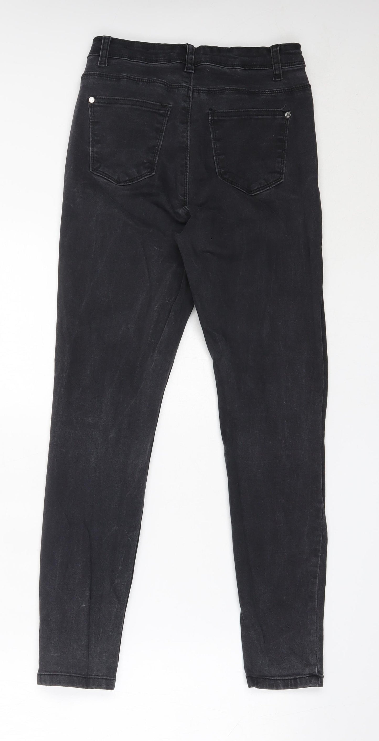 Missguided Womens Black  Cotton Skinny Jeans Size 8 L26 in Regular
